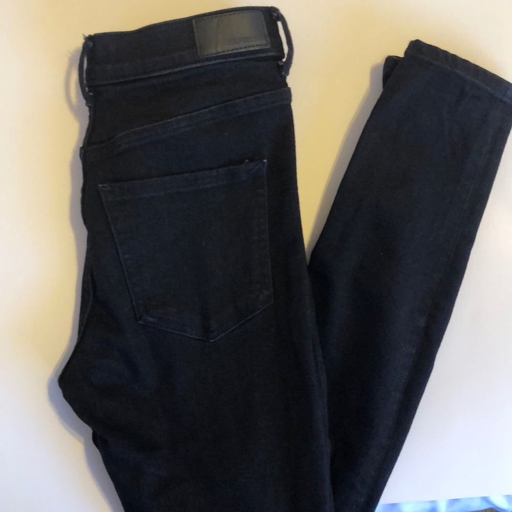 Express high rise black skinny jeans